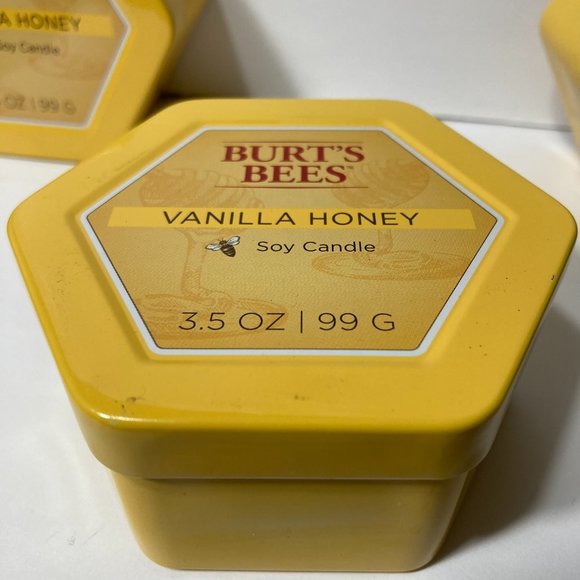 Burt's Bees Vanilla Honey Tin 2 Wick Soy Candle 3.5 ounces 3 Pack DISCONTINUED - Picture 2 of 15
